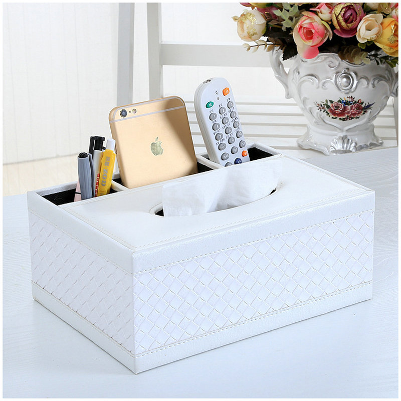 European-style Leather Removable Tissue Box Household Living Room Storage Box Remote Control Multifunctional Tissue Box