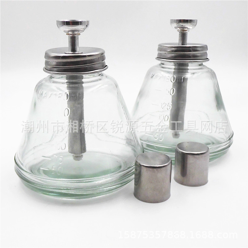Cone copper core glass alcohol bottle Press alcohol bottle 180ml factory outlet