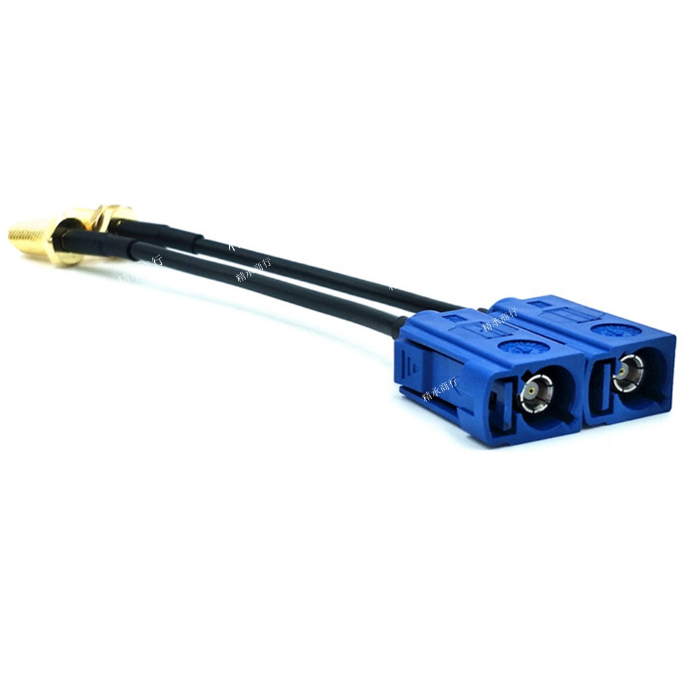 Fakra Type C Blue Smb Vehicle to Sma Female Gps Navigation Antenna Rf Connected to Rg174 Coaxial Cable