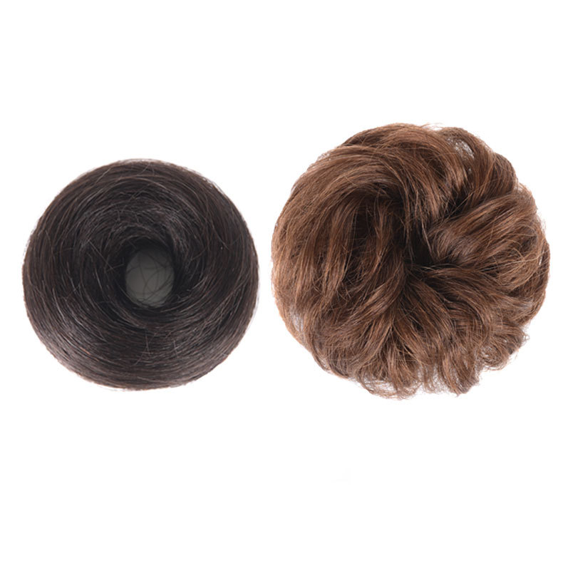 False hair package meatball head Anti-real person false hair package plate hair meatball head hair ring curly hair Bud studio flower Xuchang factory