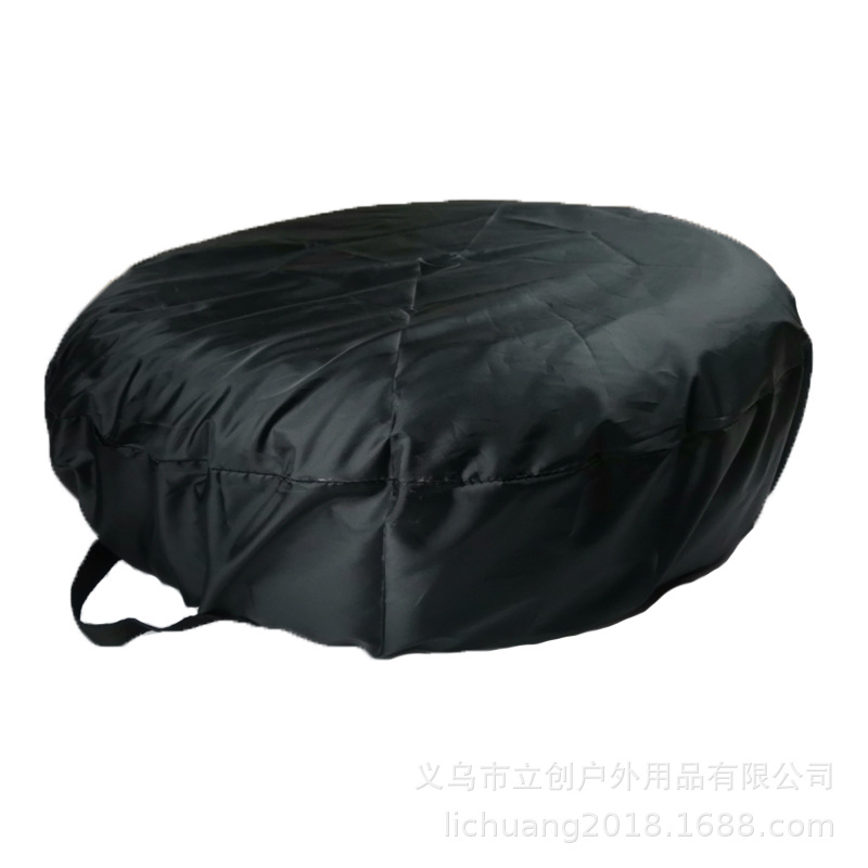Cross-border hot sale All Black 210d Oxford cloth car spare tire cover polyester taffeta car tire protective cover