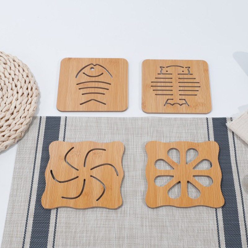 Плетеные деревянные подставки, креативные и милые, для чашек и мисок, утолщенные, анти-ожоговые