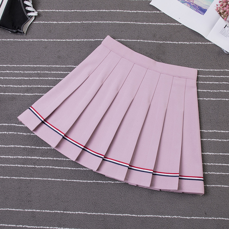 Striped Pleated Skirt 2019 Autumn and Winter New Short Skirt Japanese jk Uniform Girls' Skirt chi Academic Style Sweet Skirt