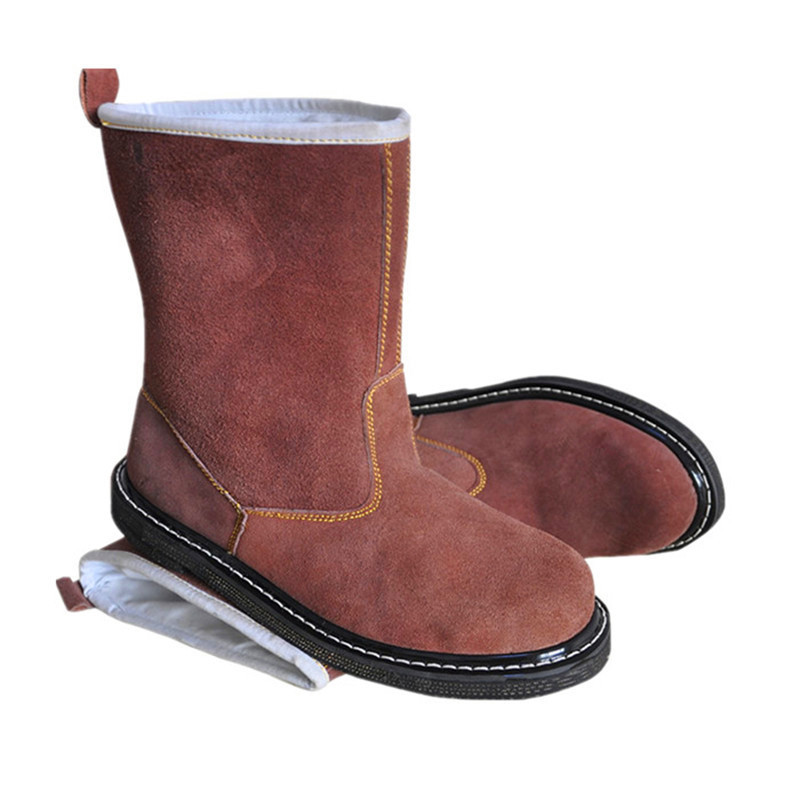 Tire Bottom Labor Safety Shoes Men's Single Steel Toe Boots Anti-Smash Anti-Puncture Anti-Wear High Temperature Welder Anti-Iron Scrap Safety Shoes