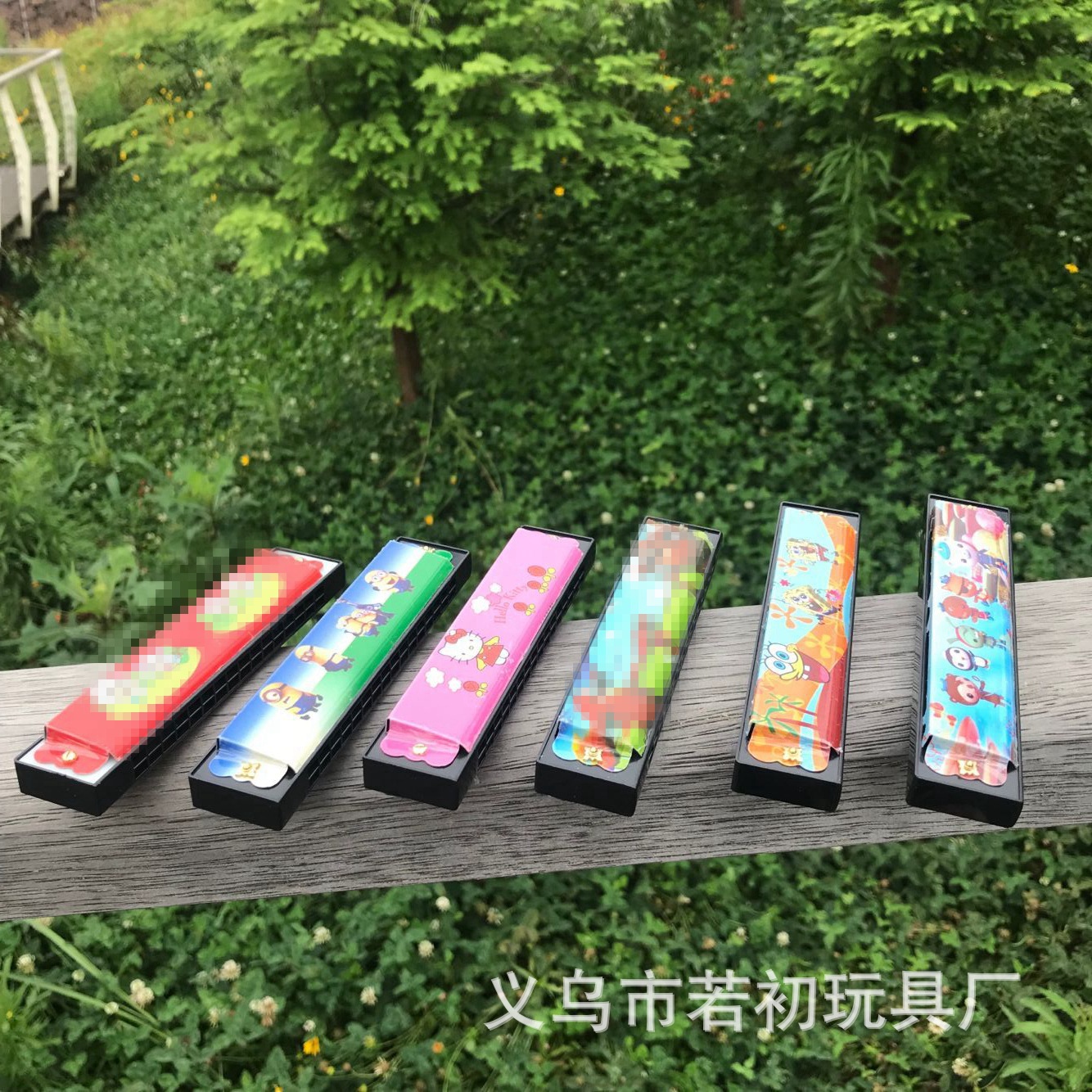 Children's Harmonica Double Row 16 Hole Cartoon Metal Harmonica Children's Enlightenment Wind Instruments Educational Toys Wholesale
