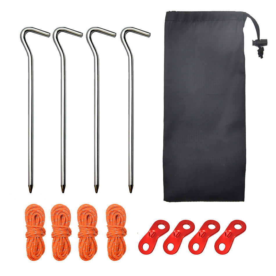 Cross-border Amazon Question Mark 7-type aluminum alloy ground nail camping tent canopy accessories windproof rope hammer Ding suit
