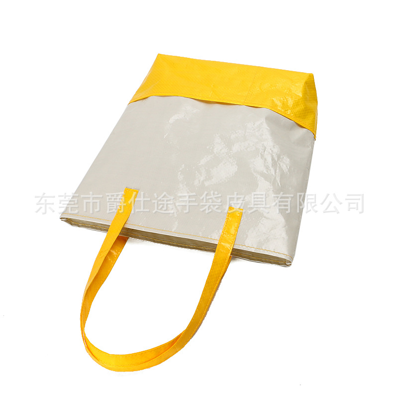 Eco-Friendly Shopping Pe Woven Tote Bag Fashion Stitching Woven Shoulder Bag Casual and Versatile Woven Shopping Bag