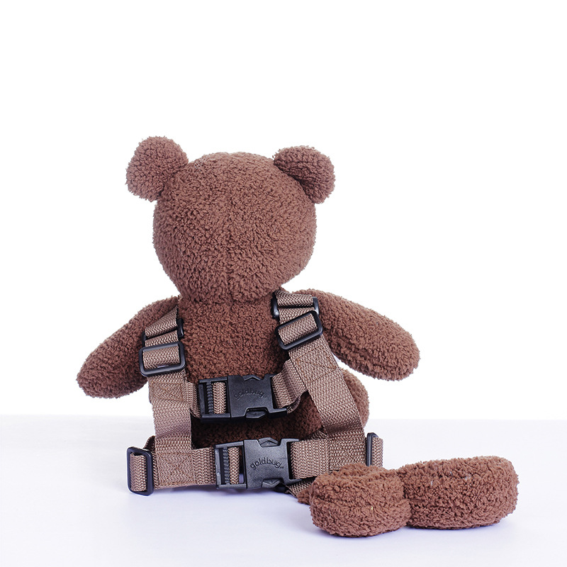 Manufacturers wholesale children's anti-lost backpack outdoor plush toy brown bear backpack toddler learning to walk backpack