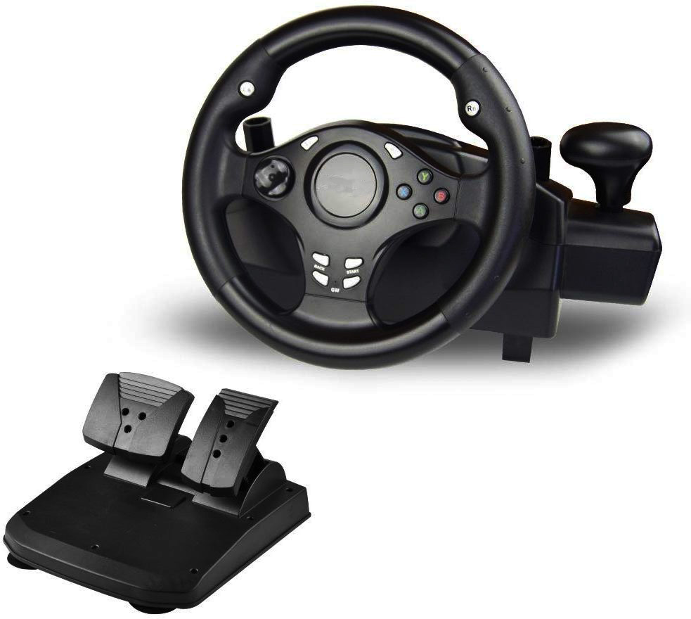 Game Steering Wheel for Pc, Switch, Xbox, and Android - All-In-One Multifunctional Racing Simulator with Vibration Function
