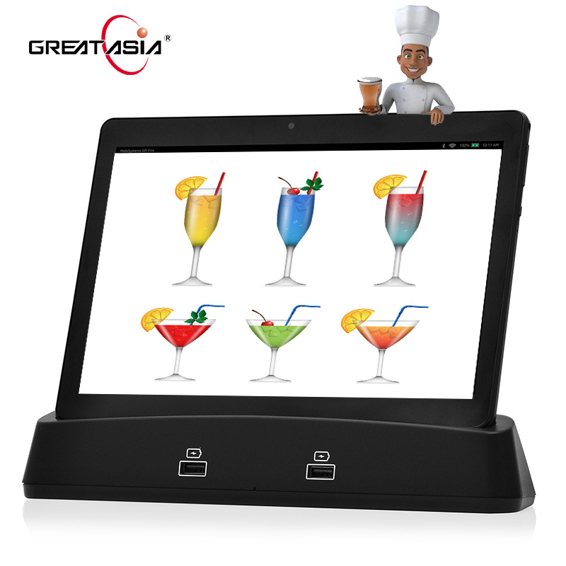 Wireless charging tablet magnetic suction charging tablet ordering tablet 10.1-inch Android tablet