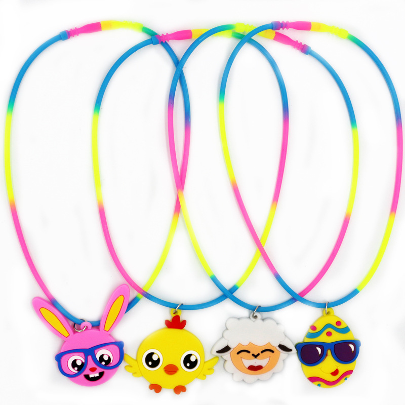 Кросс-бордовая европейская и американская силиконовая цепочка на Пасху из ПВХ, мягкий клей, праздничные украшения, оптовая продажа детских украшений