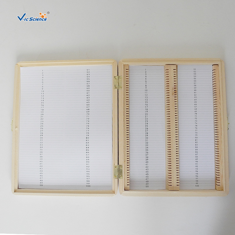 Factory Direct Supply 50-Piece Wooden Slide Box Medical Tissue Slide Box Biological Slide Wooden Box
