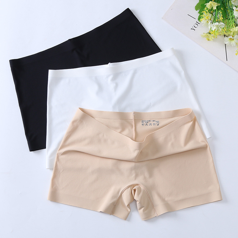 Early Spring Leggings Anti-running Seamless Safety Pants Women's Breathable Mesh Solid Color Shorts Boxers for Women