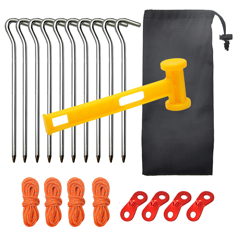 Аксессуары для палатки, алюминиевые колышки 7 типа, ветрозащитный трос, молоток, комплект