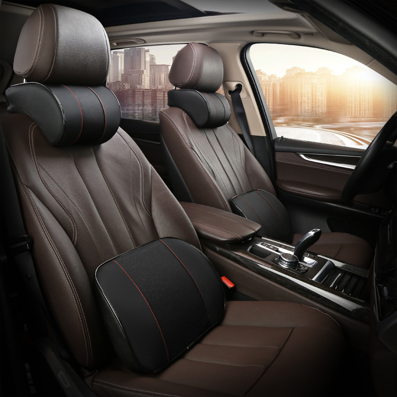 Подушка для шеи из мемори-коттона, кожаная, удобная для всех сезонов, универсальная