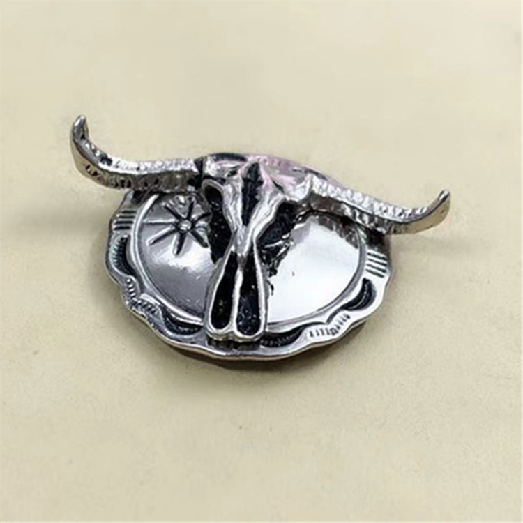 Factory Direct Sales Bull Head Decorative Buckle Personalized Retro Wallet Buckle Coin Cloth Buckle DIY Leather Goods Dollar Buckle Accessories