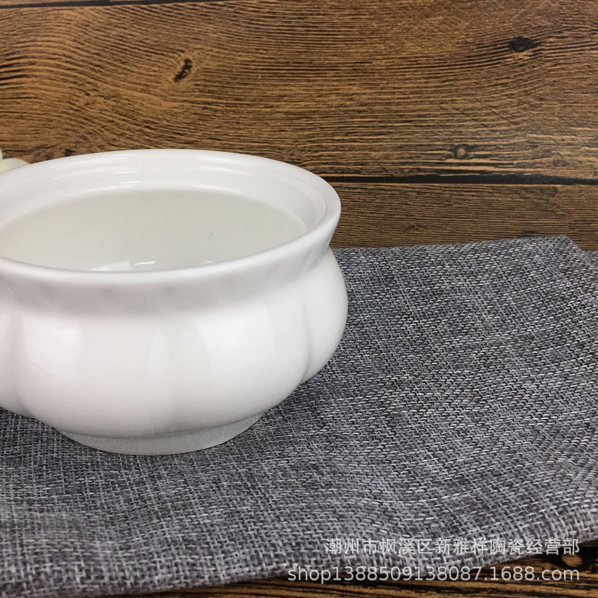 Hotel tableware stew cup water-proof swallow nest spoon dessert Cup can add LOGO golden edge ceramic stew Cup