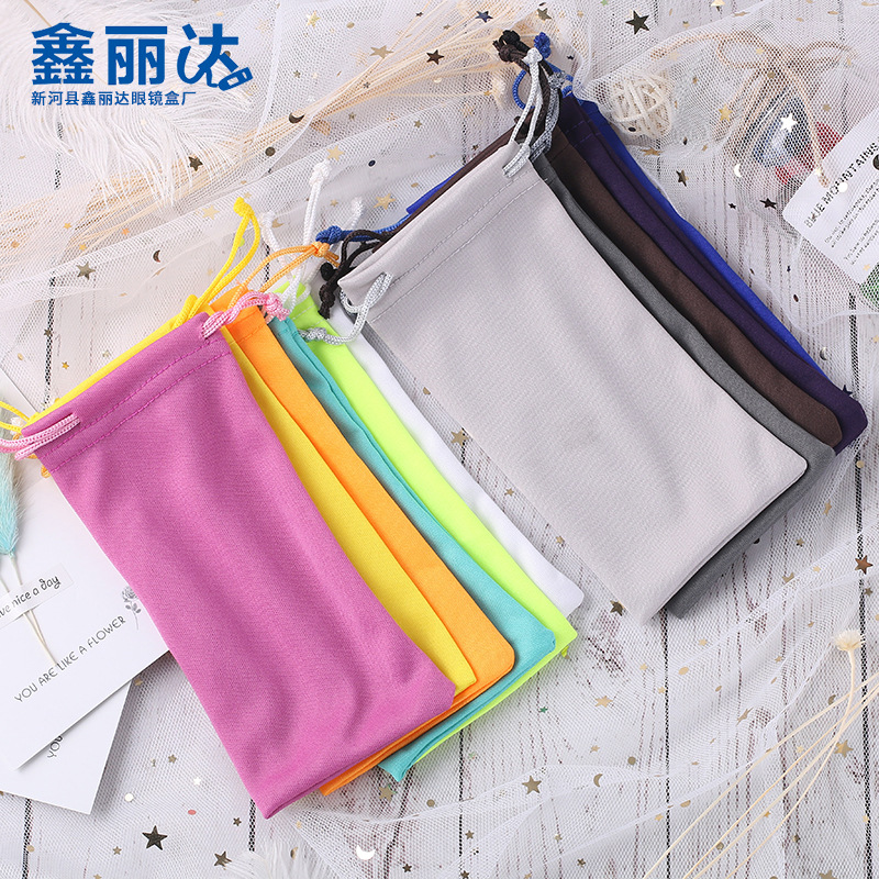 Wholesale Microfiber Glasses Bag Multi-Color Sunglasses Bag Glasses Case Drawstring Fabric Storage Bag Customization