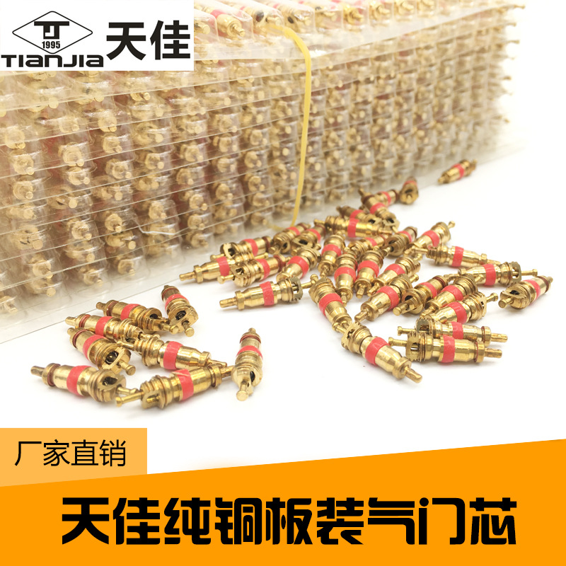 Клапанный сердечник из чистой меди, латунный вакуумный сопло, совместимый с воздушной иглой, обратный клапан, надувной сердечник, 100 штук