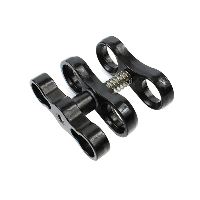 Diving accessories aluminum alloy double-Hole diving butterfly clip two-hole double ball head fill light Clip lamp arm clamp clip
