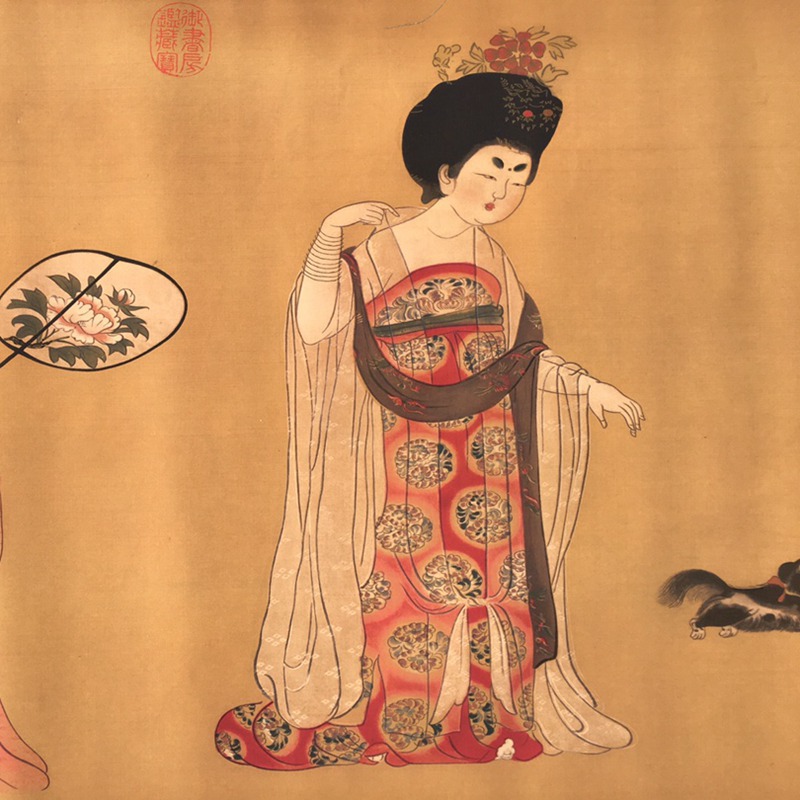 Antique Wholesale Banner Painting Hanging Painting Long Scroll Painting Hairpin Flower Lady Painting Office Hanging Painting Decorative Painting