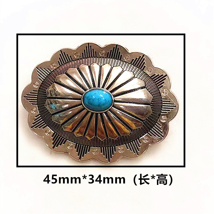 Oval Cloth Buckle Alloy Decorative Buckle DIY Vintage Leather Buckle Luggage Chain Key Chain Coin Buckle Ring Style