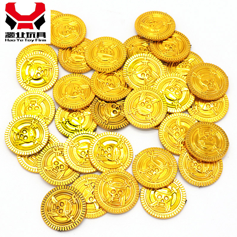 Экспортные украшения для Хэллоуина с золотыми монетами для пиратов, игровые монеты