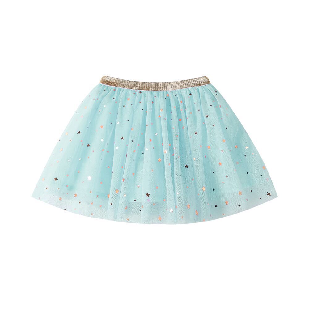 Children's Clothing Spring Summer Autumn Girls' Pouce Skirt Flash Star Children's Vessel Skirt Princess Half-length Mesh Skirt Beaded Powder