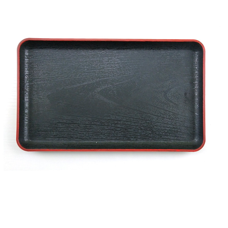 Japanese-style Tray Wooden-like Spinning Rectangular Plastic Dinner Plate Hotel Restaurant End Tray Tea Tray Non-slip Fast Food Tray Household Tray