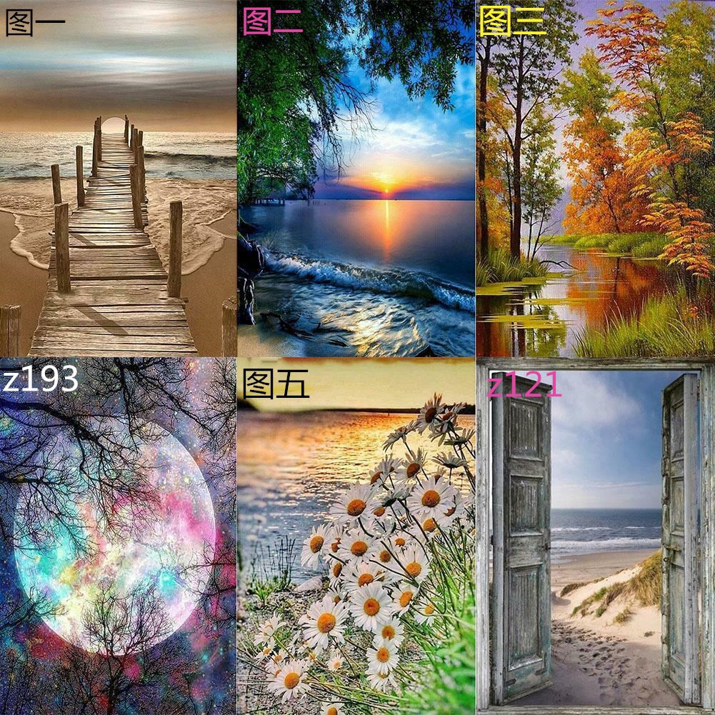 5D алмазная живопись с пейзажами, вышивка крестом, DIY алмазная вышивка, декоративные украшения для спальни и кабинета