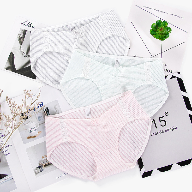 Factory direct new striped pregnant women low waist underwear U-shaped belly comfortable breathable postpartum autumn and winter triangle bottoms
