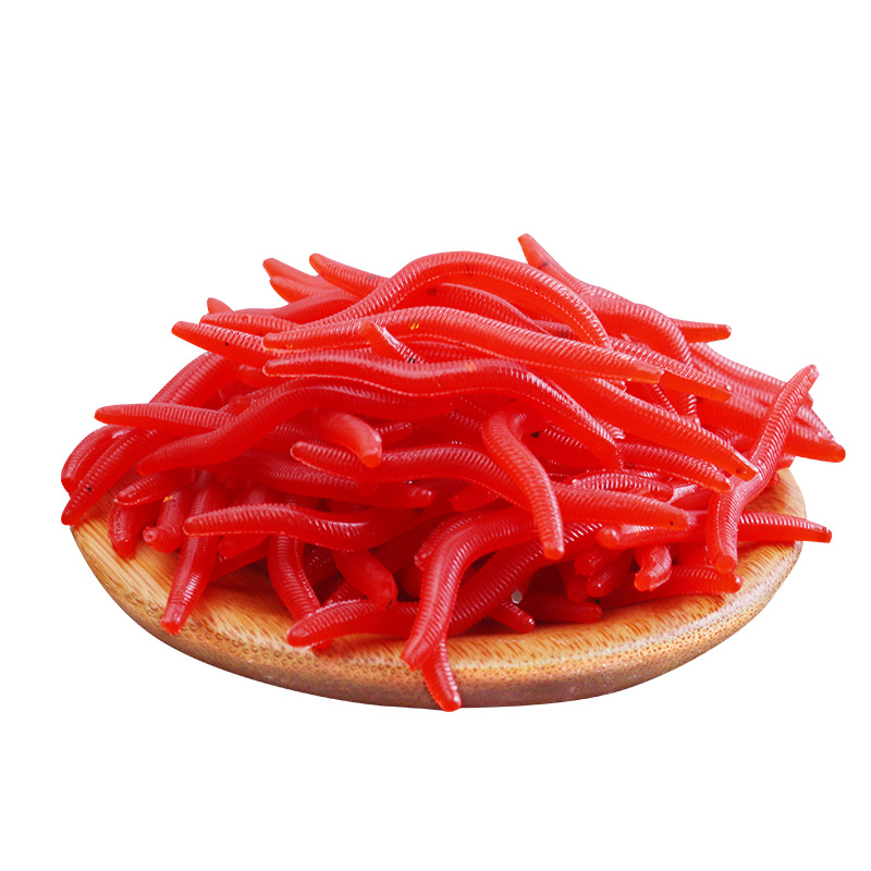 Artificial earthworm fishy red worm bionic bait red Soft Bait Luya bait red worm bait black pit fish food