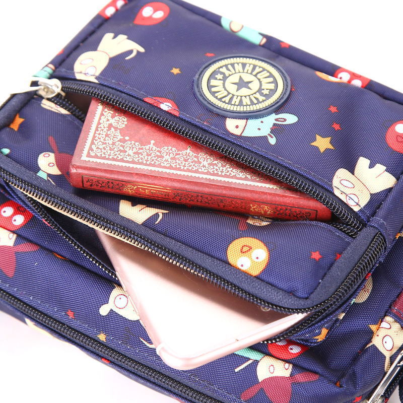 New Casual Women's Crossbody Bag Nylon Flower Cloth Shoulder Bag Fashion Crossbody Coin Purse Oxford Cloth Shoulder Cloth Bag