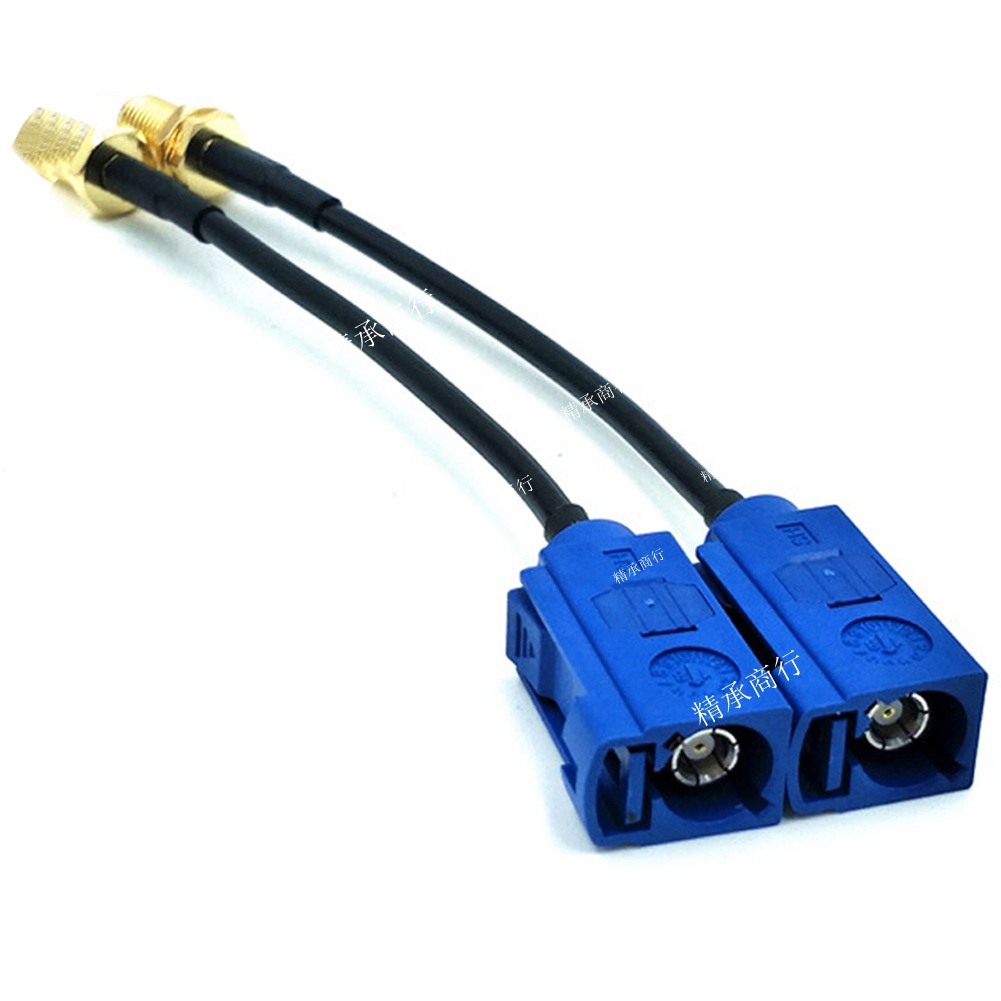 Fakra Type C Blue Smb Vehicle to Sma Female Gps Navigation Antenna Rf Connected to Rg174 Coaxial Cable