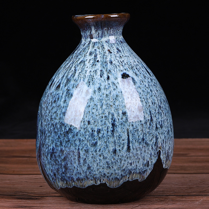 New 500ml Ceramic Wine Bottle Handmade Glaze Clay Antique Bottle 0.5kg Hand-Grabbed Art Ceramic Wine Bottle