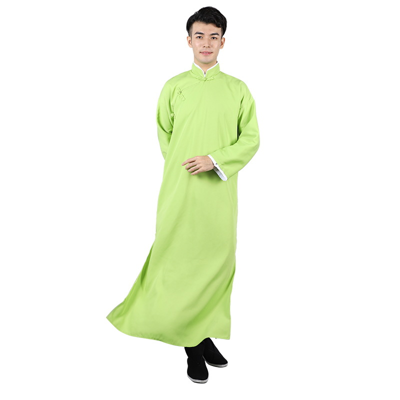 Zhang Yunlei's Same Style Crosstalk Coat, Chinoiserie Republic of China Gown, Chinoiserie Robe, Mandarin Coat, Male and Female Groomsmen Performance Clothing