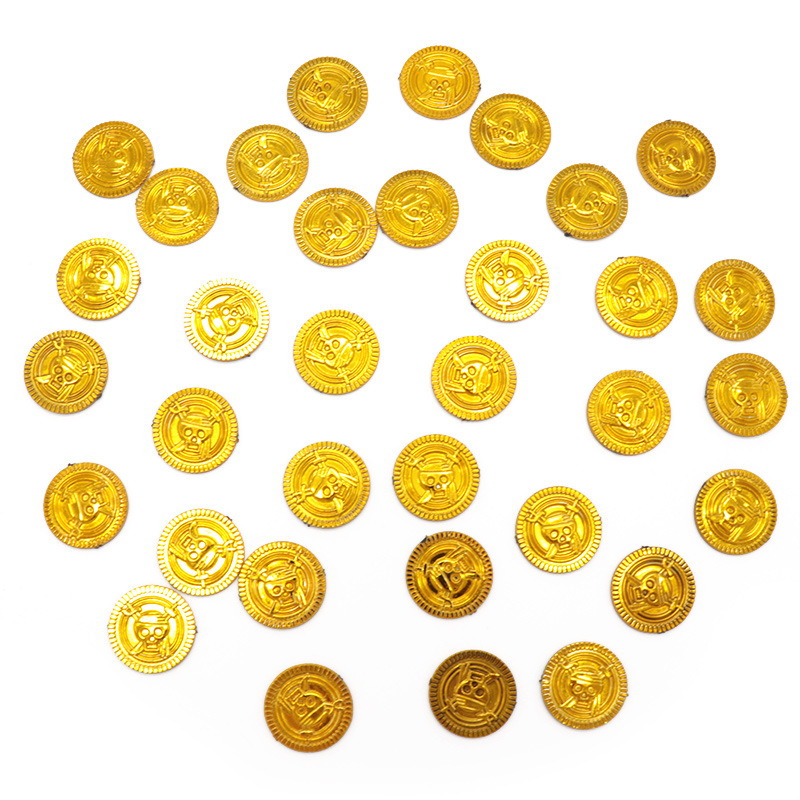 Export Halloween Party Promotional Decorations Plated Gold Coins Pirates Gold Coins Toy Game Coins