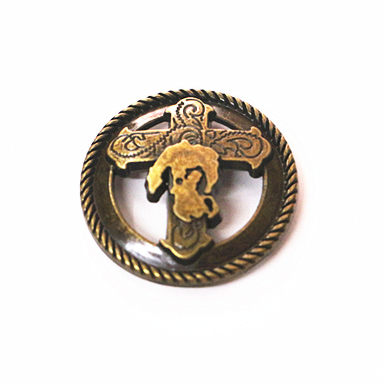 35mm Cross Cloth Button Wallet Turnbuckle Vintage Leather Keychain Decorative Buckle Coin Buckle Factory Outlet