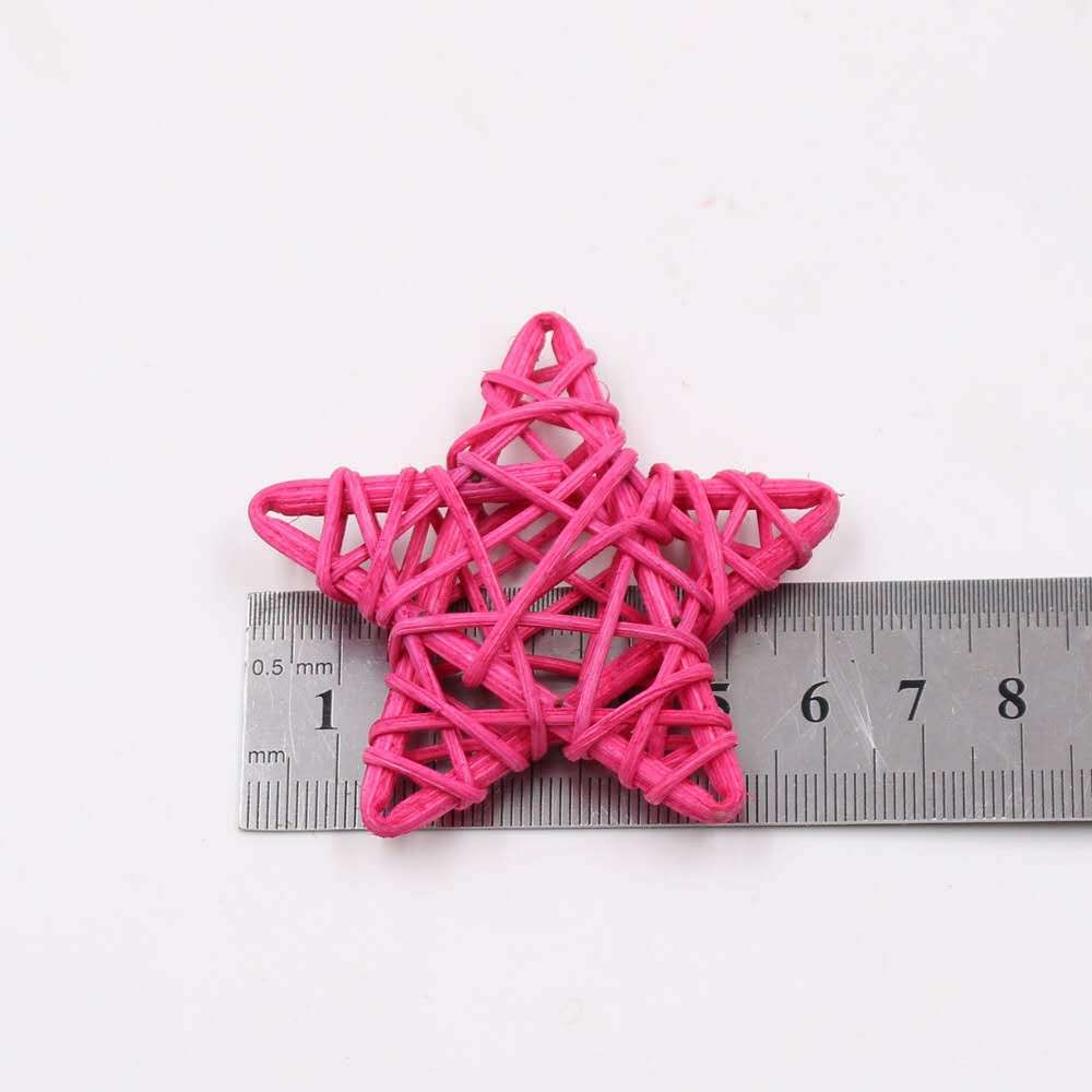 Nail-free 6cm rattan five-pointed star color star rattan ball Thailand lamp string accessories home ornaments