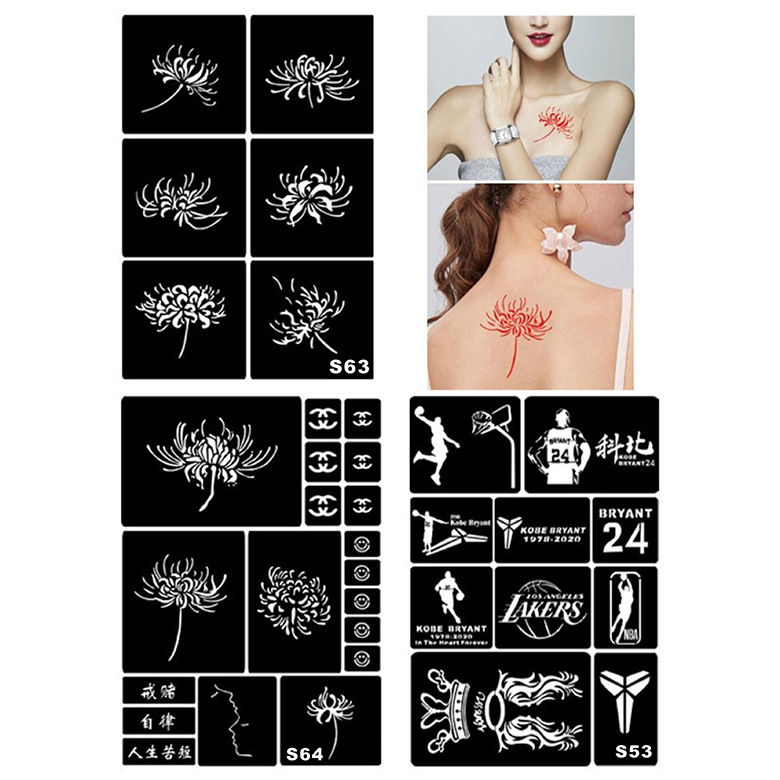 Factory Direct supply body painting hollow tattoo template inkjet tattoo template tattoo tattoo template Hina