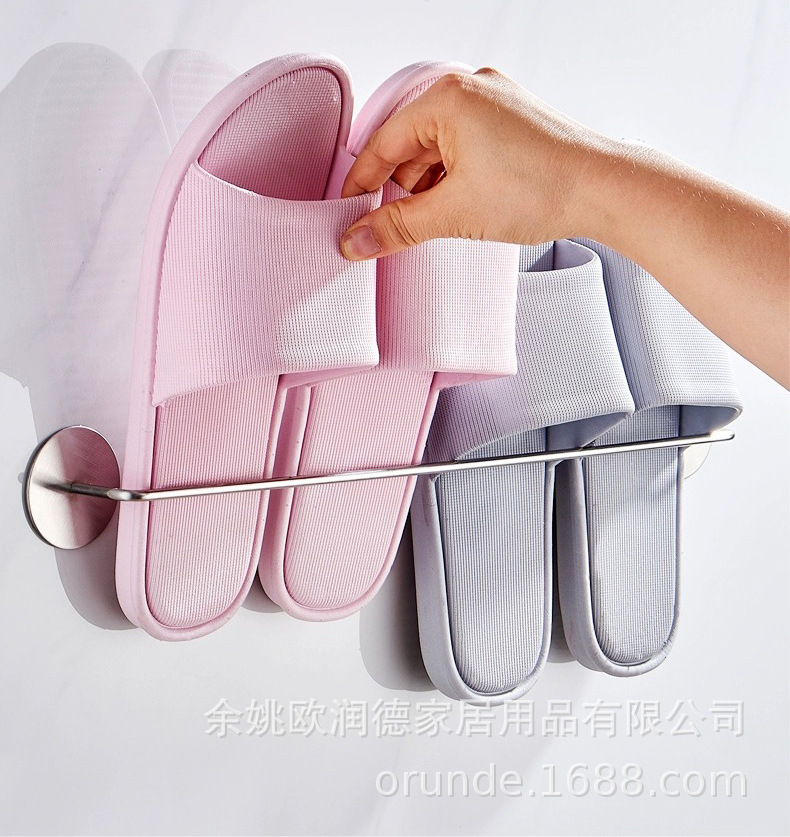 Bathroom Slipper Rack Wall-mounted Punch-free Toilet Hook Door Rear Toilet Wall-mounted Storage Rack Storage Artifact
