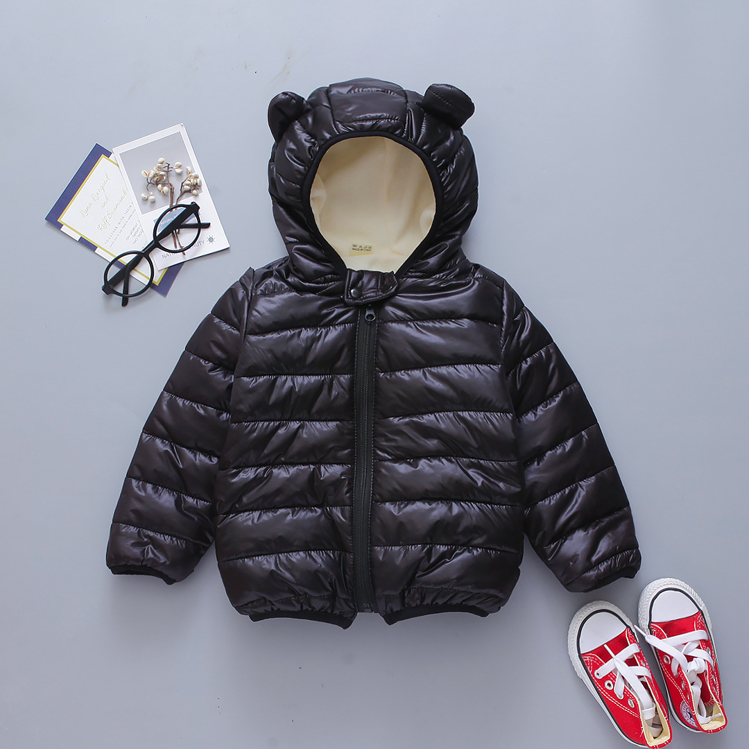 Children's cotton-padded jacket for boys and girls light down cotton-padded jacket for children autumn and winter baby thickened coat cotton-padded jacket hooded