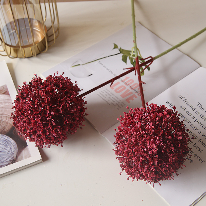 High-End 11-Color Green Onion Ball Fantasy Wedding Artificial Flower Dandelion Export Plastic Ball Home Wedding Decoration Road Guide