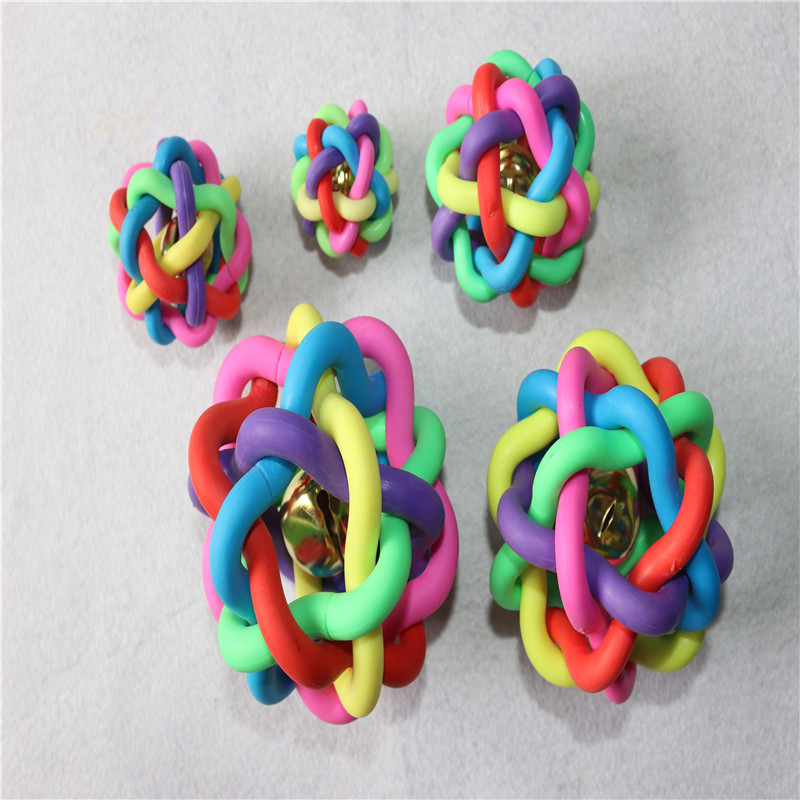 Цветной колокольчик ТПР плетеный мяч радуга популярная игрушка для собак устойчивая к укусам