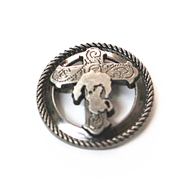 35mm Cross Cloth Button Wallet Turnbuckle Vintage Leather Keychain Decorative Buckle Coin Buckle Factory Outlet