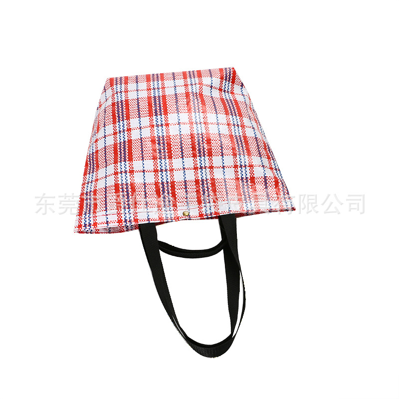 Korean style waterproof portable woven shoulder bag red plaid snake leather shopping bag factory custom woven bag