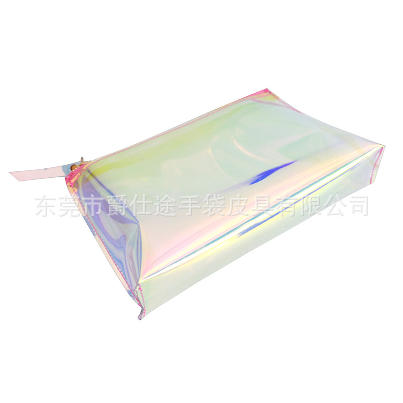 Korean Style Square Laser PVC Clutch Bag Creative Transparent Phantom PVC Jelly Bag Waterproof Storage Bag