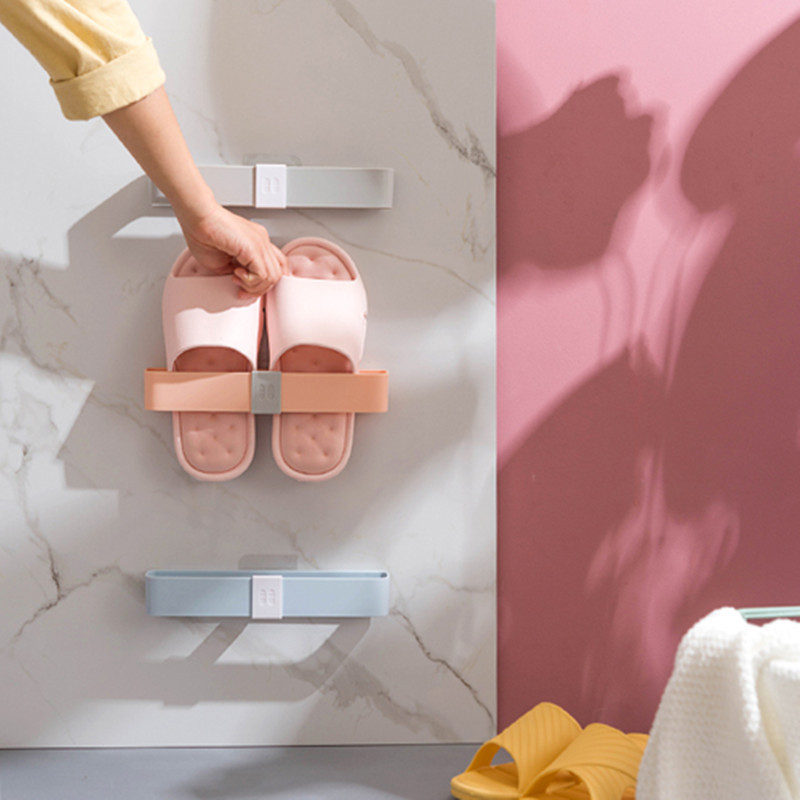 Bathroom Slipper Rack Wall-mounted Toilet Shoes Draining Storage Artifact Dormitory Punch-free Storage Rack