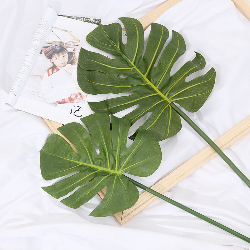 High-end single turtle leaf INS Nordic simulation plant glue feel thick branch large turtle back leaf fake flower