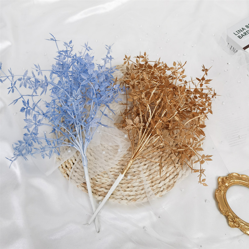 Симулированная пластиковая роза трава туман маленькая ручка для свадебного декора